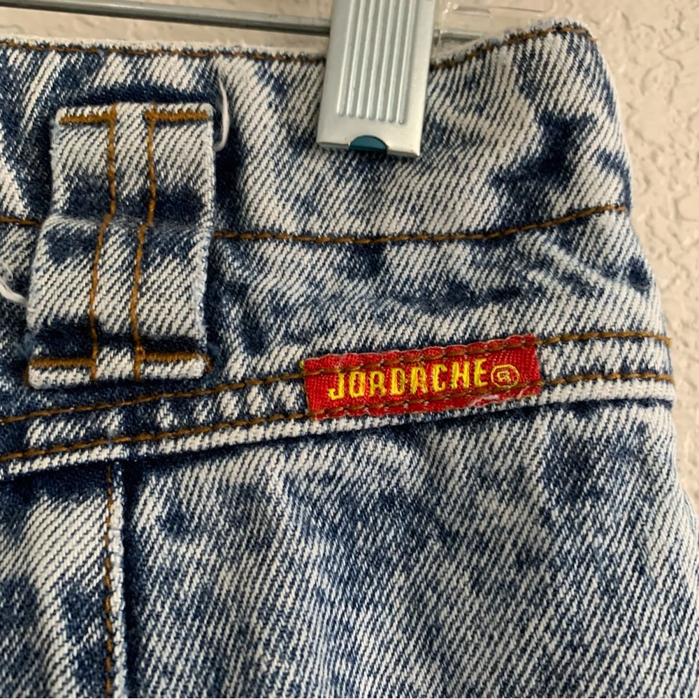 Vtg Jordache Jeans Womens 8 Acid Wash Bare Back Pleated High Rise Tapered Baggy - Picture 14 of 16